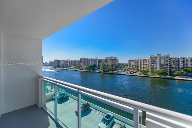 balcony with a water view