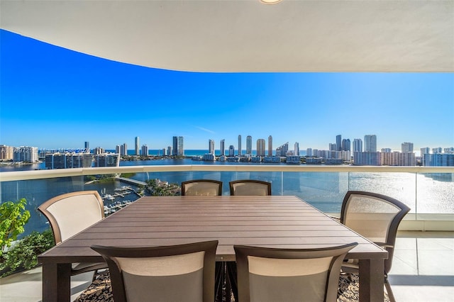 balcony with a water view