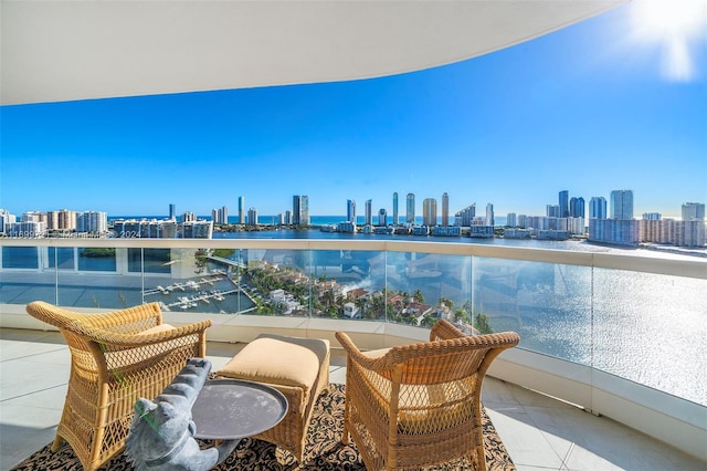 balcony with a water view