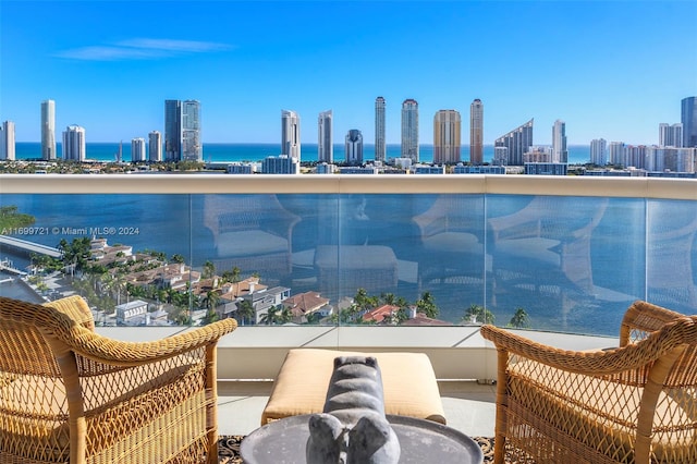 balcony with a water view