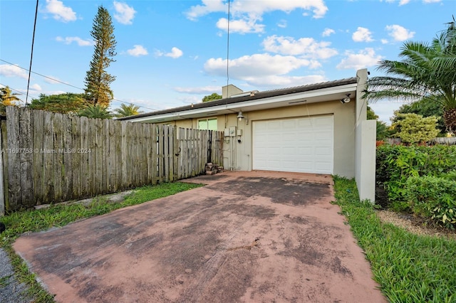 view of garage