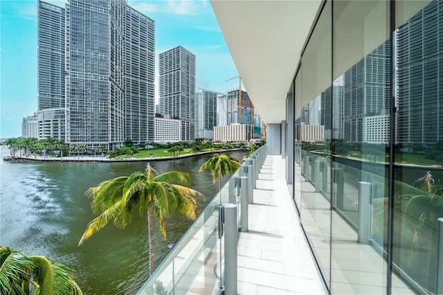 balcony with a water view