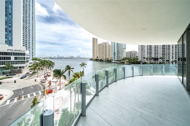 balcony with a water view