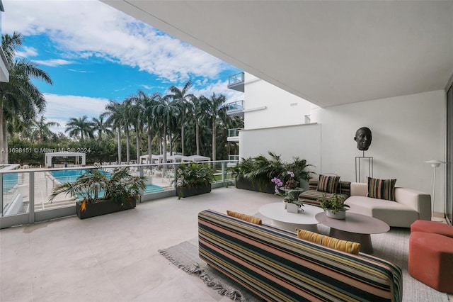 view of patio / terrace featuring an outdoor living space