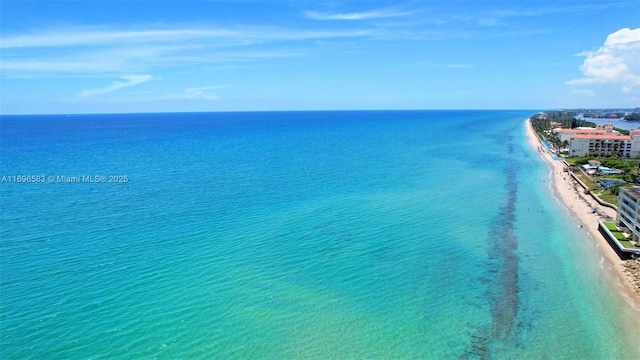 view of water feature featuring a view of the beach