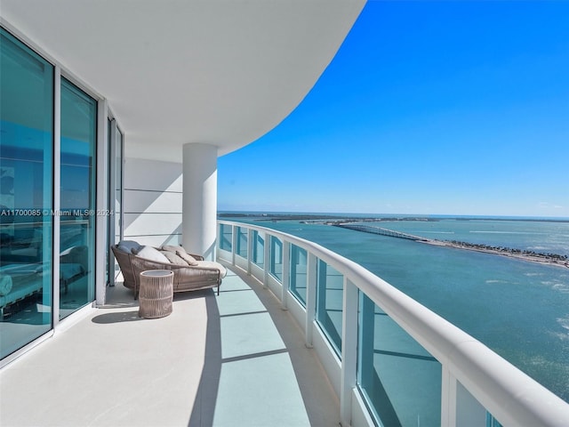 balcony with a water view