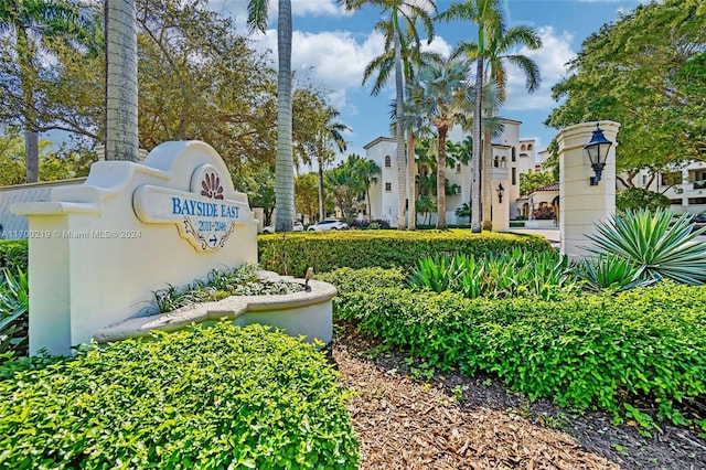 view of community sign