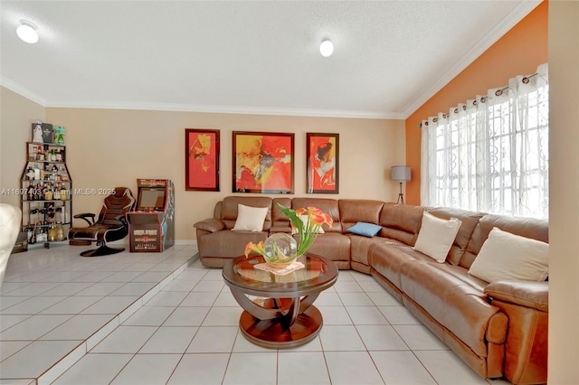699 NW 134th Pl, Miami, FL 33182 - living area with ornamental molding and tile patterned flooring