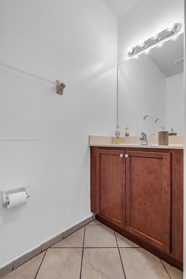 bathroom featuring vanity and tile patterned floors