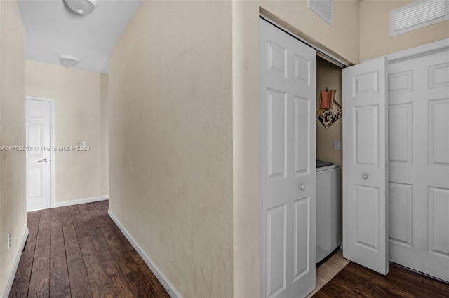 hall featuring dark hardwood / wood-style flooring