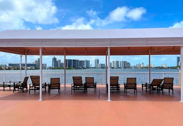 view of patio featuring a gazebo