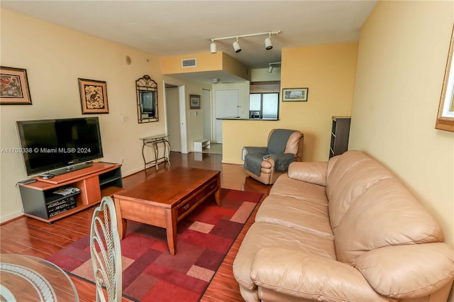 living room featuring wood-type flooring