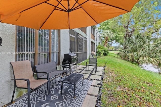 view of patio / terrace featuring grilling area