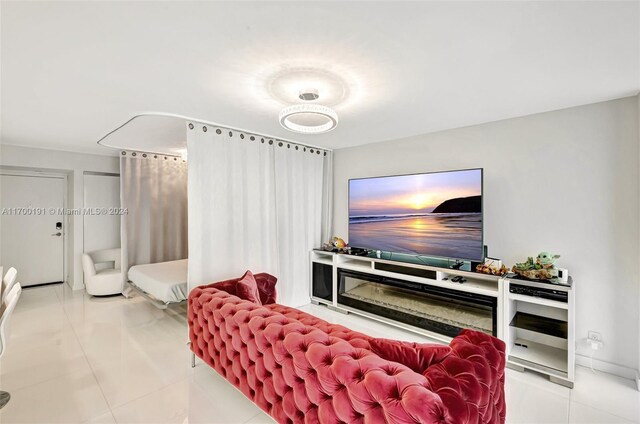 view of tiled living room