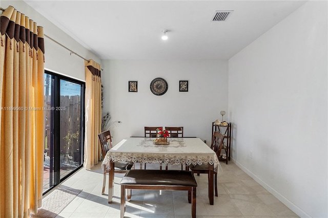 view of tiled dining area