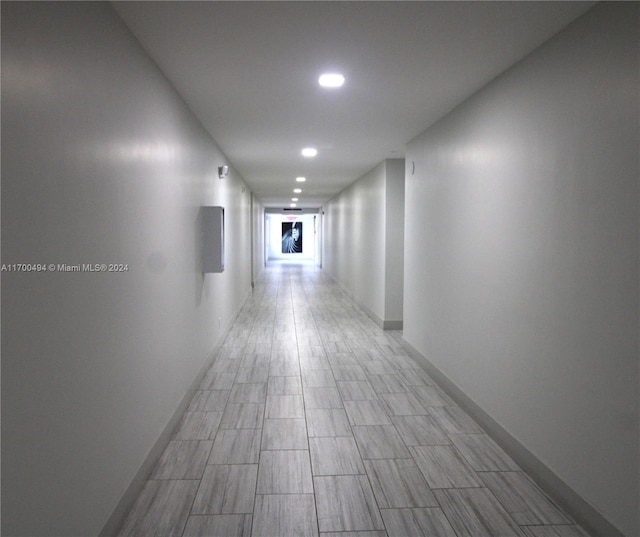 hall featuring light wood-type flooring