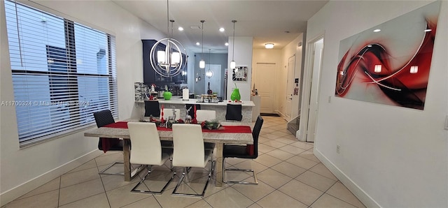 view of tiled dining area