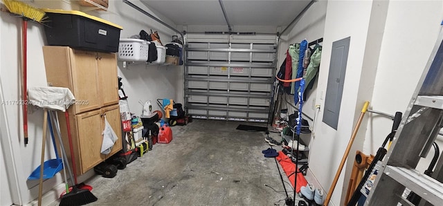 garage featuring electric panel