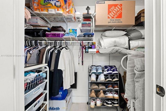 spacious closet with wood-type flooring