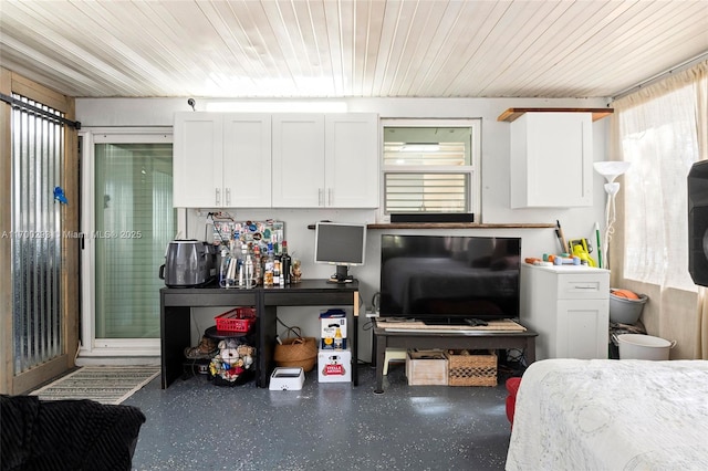 interior space featuring wood ceiling