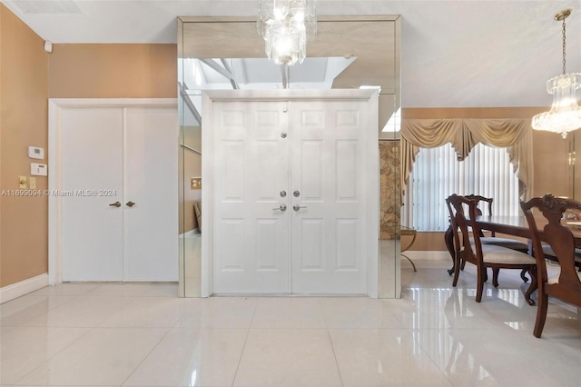 view of tiled foyer