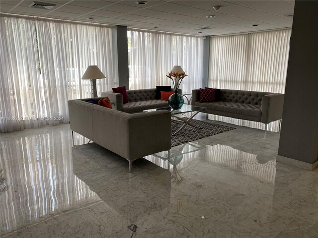 living room with plenty of natural light