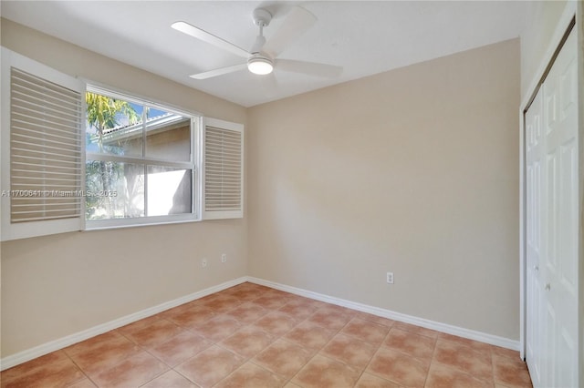 12564 SW 121st Way, Miami, FL 33186 - spare room with a ceiling fan, baseboards, and light tile patterned floors