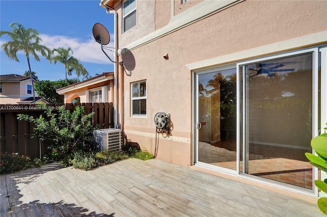 view of patio / terrace featuring central AC unit