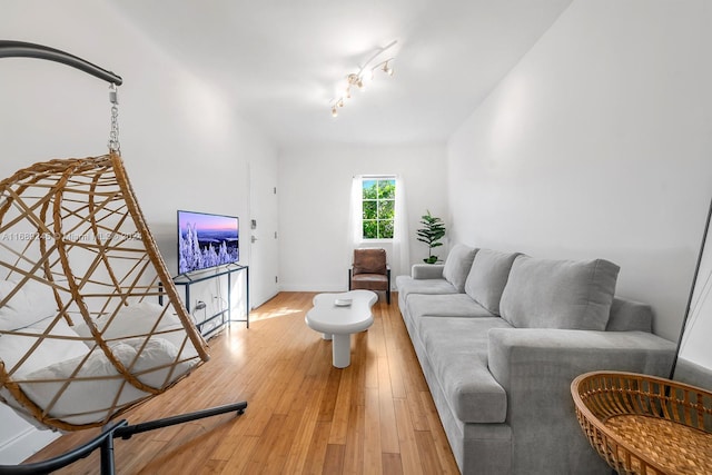 living room with light wood-type flooring