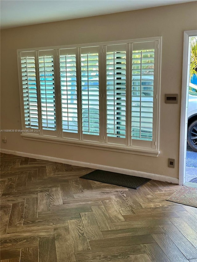 interior details with parquet floors