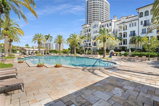 view of pool with a patio area