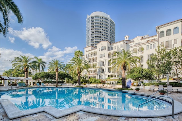 view of pool with a patio area