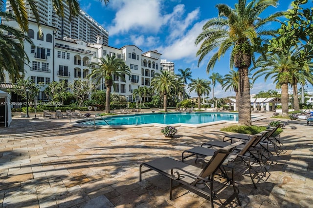 view of pool with a patio