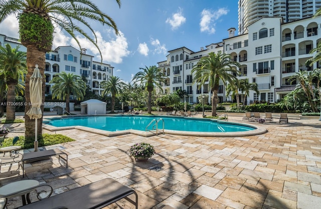 view of pool with a patio