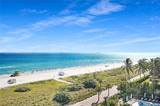 water view featuring a view of the beach