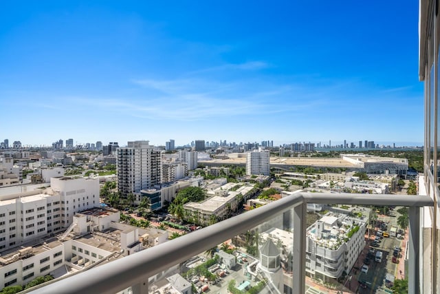 balcony featuring a city view