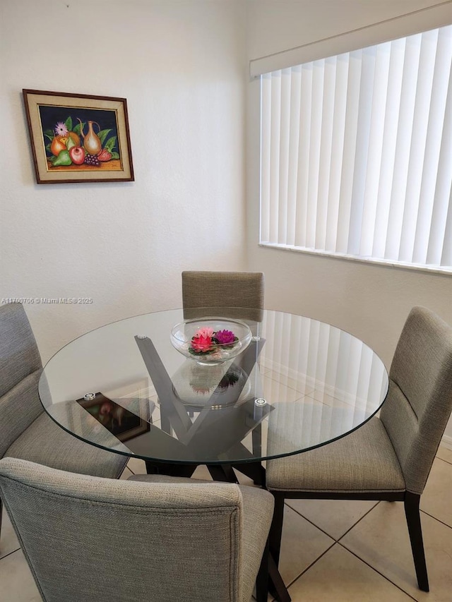 view of tiled dining room