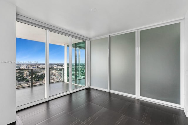 empty room featuring a wall of windows and a wealth of natural light