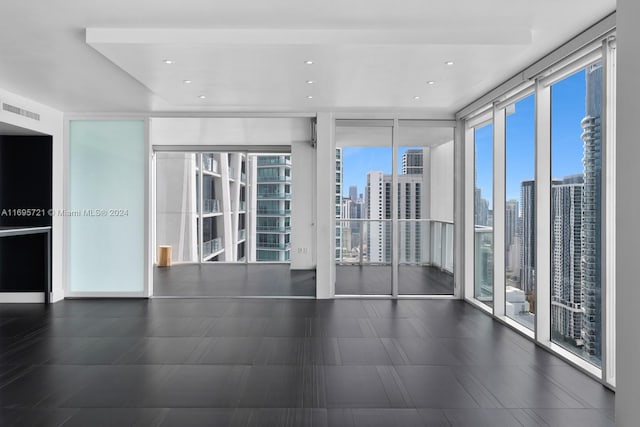 spare room with a wall of windows and a wealth of natural light