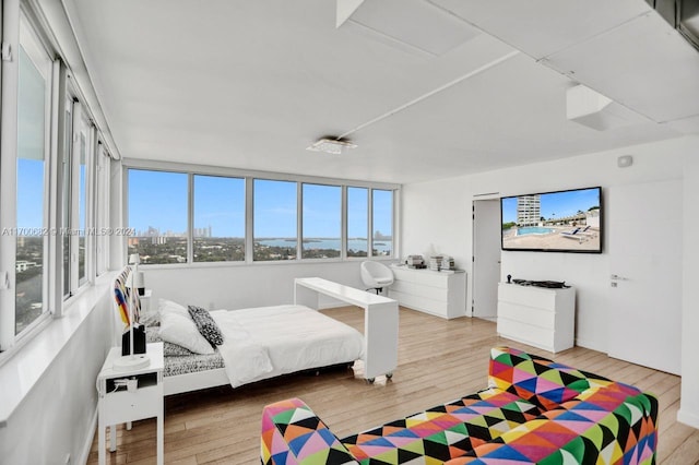 bedroom with hardwood / wood-style floors