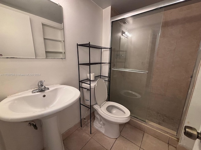 1351 NE Miami Gardens Dr Unit 604E, Miami, FL 33179 - bathroom featuring a stall shower, toilet, and tile patterned floors