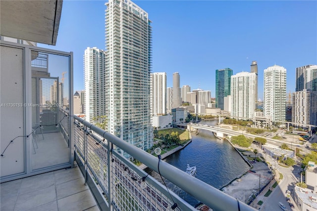 balcony with a water view