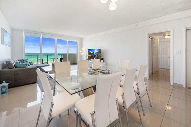 view of tiled dining room