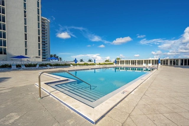 view of pool with a patio