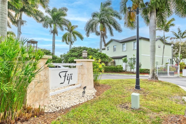 view of community sign