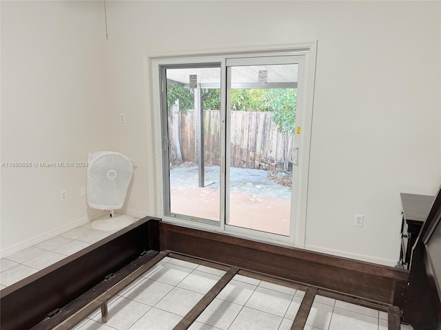 interior space featuring light tile patterned floors