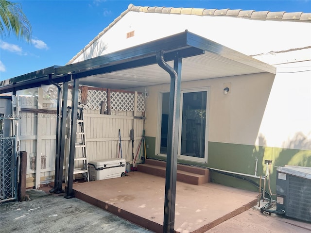 view of patio with central AC