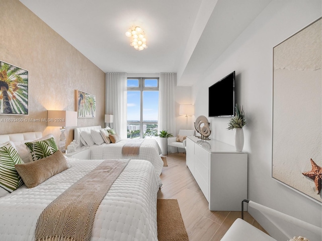 bedroom featuring light wood-type flooring