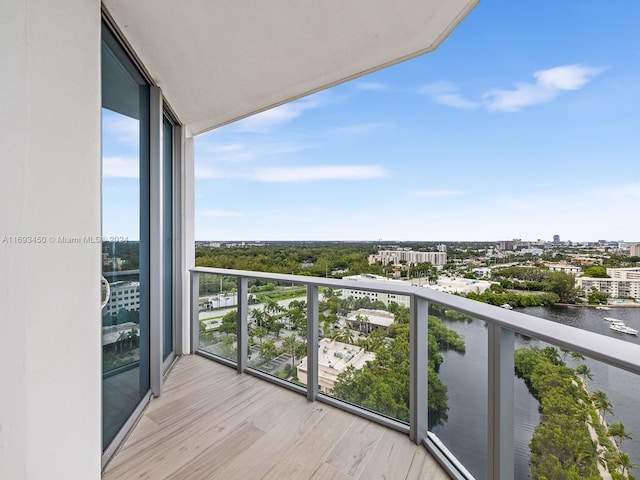 balcony with a water view