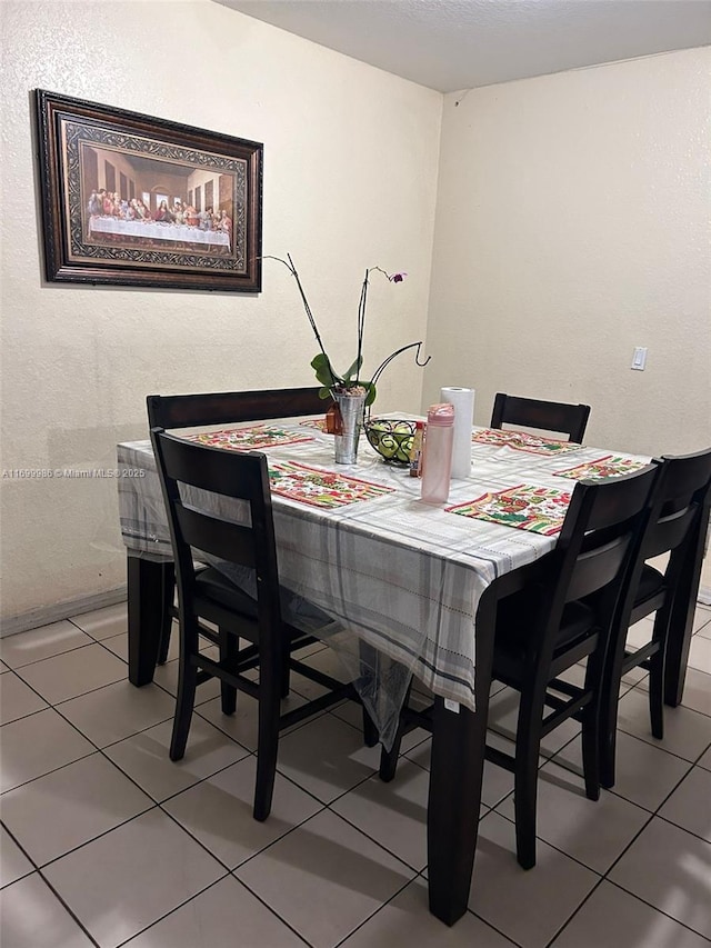 view of tiled dining area